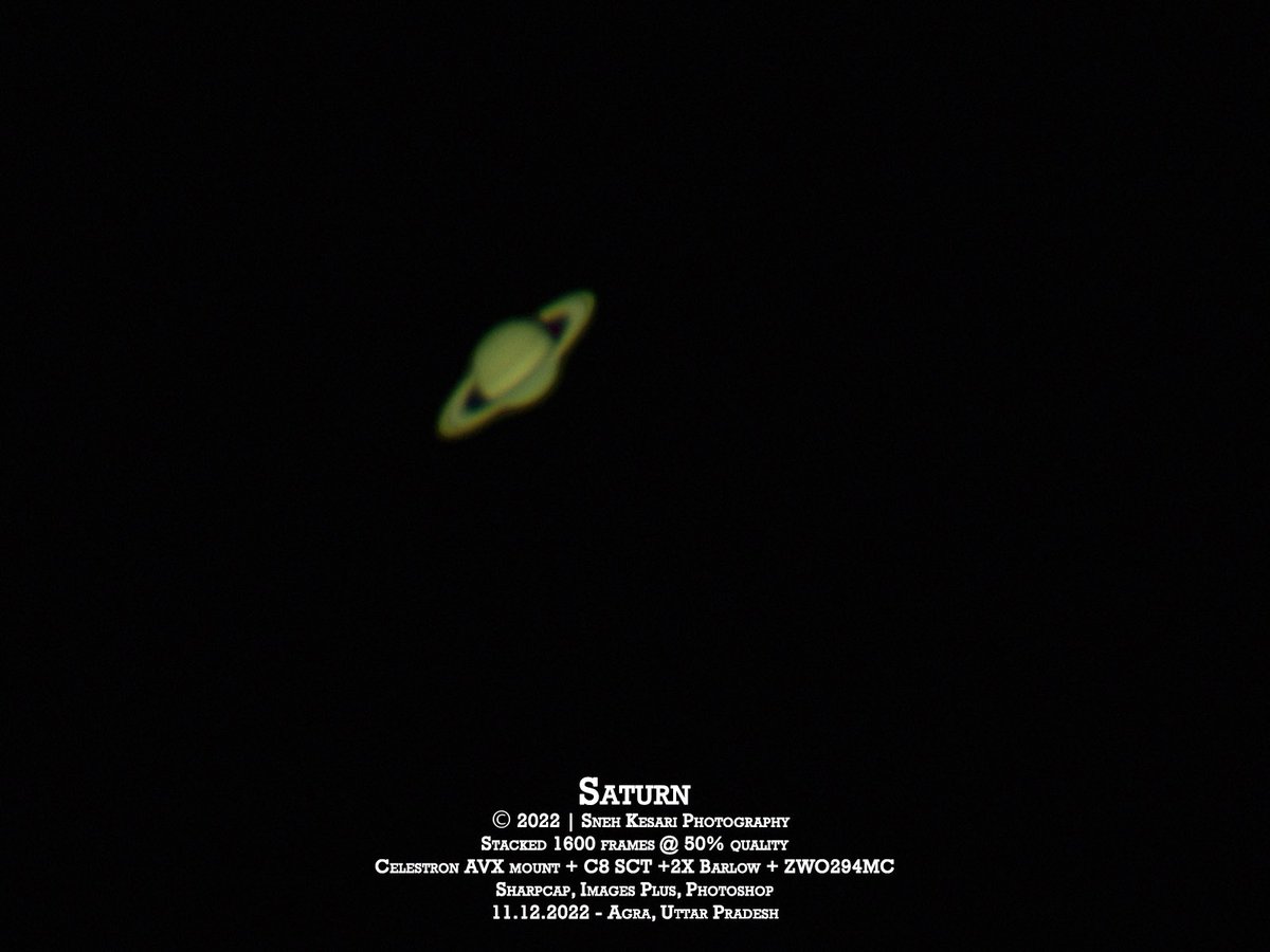 snehkesari's tweet image. Have you seen Saturn yet? View the planet in the evening skies after sunset in west direction. Use a telescope to see the details and the rings
#ringsofsaturn #planetary #photography #Astrophotography #stargazing 
@celestronuniverse @zwoasi