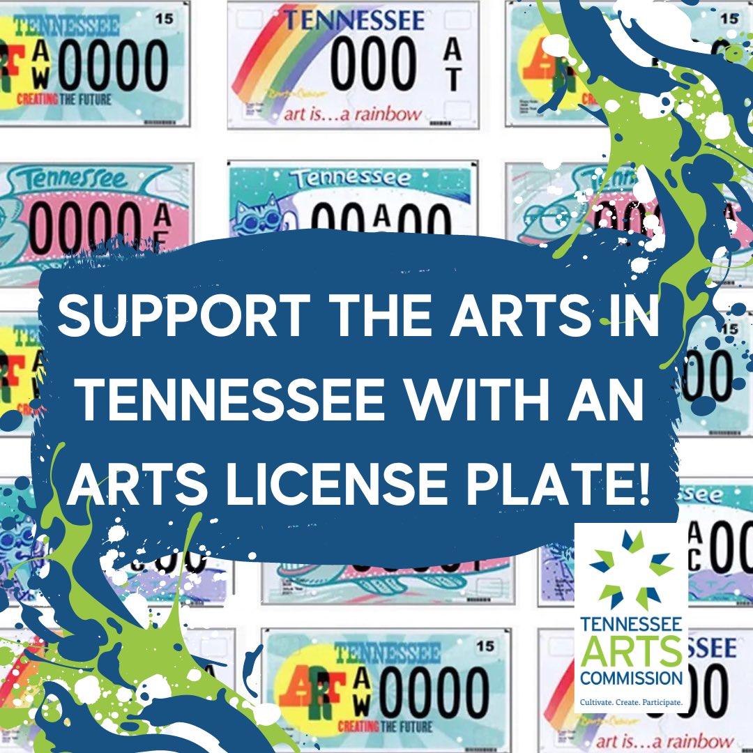 Join the efforts of the Tennessee Arts Commission by getting a specialty license plate to support the arts in Tennessee!