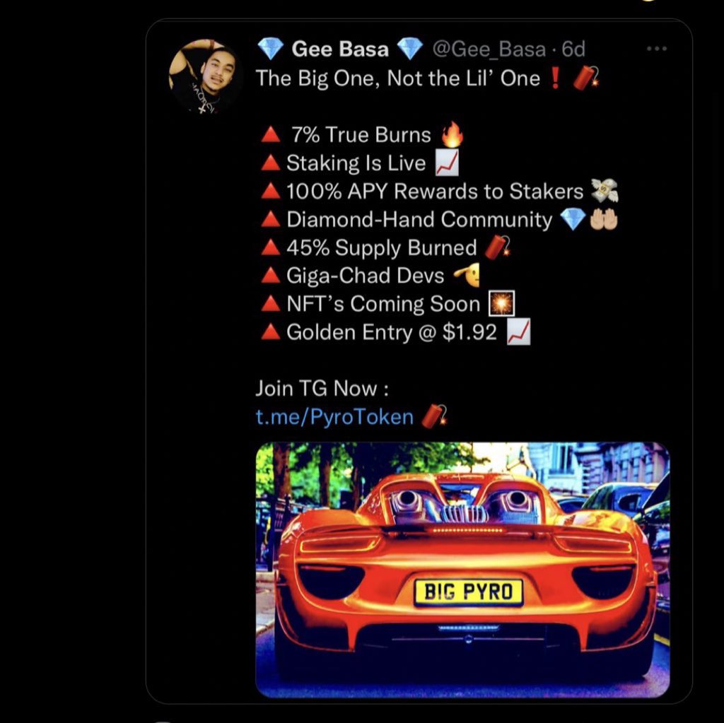 PyroBurnTracker's tweet photo. @crypto_bitlord7 @itsovr4u7 BIG $PYRO,  Buy A Bag &amp; Stake For 100% APY❗️🔥

Join TG Now : 🧨
https://t.co/0YUuS7CSoI https://t.co/fgusphFxdp