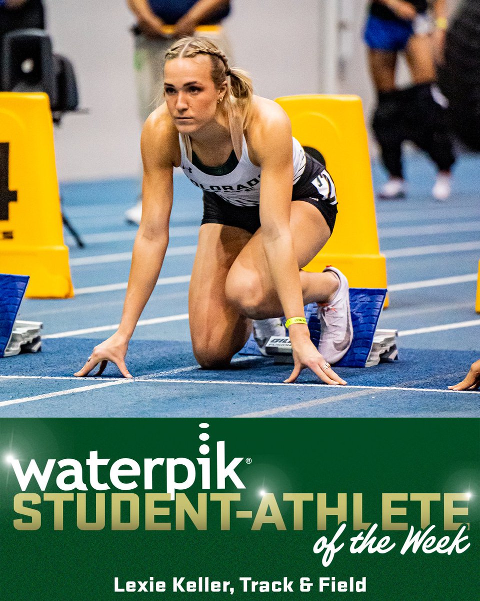 Congrats to Lexie Keller from <a href="/CSUTrackFieldXC/">Colorado State T&F/XC</a> for being named this week's <a href="/Waterpik/">Waterpik Oral Health</a> Student-Athlete of the Week! 🐏

Lexie placed first in the pentathlon at the Rams' first multi meet of the season! Congrats, <a href="/KellerLexie/">lex</a>!

#Stalwart x #CSURams