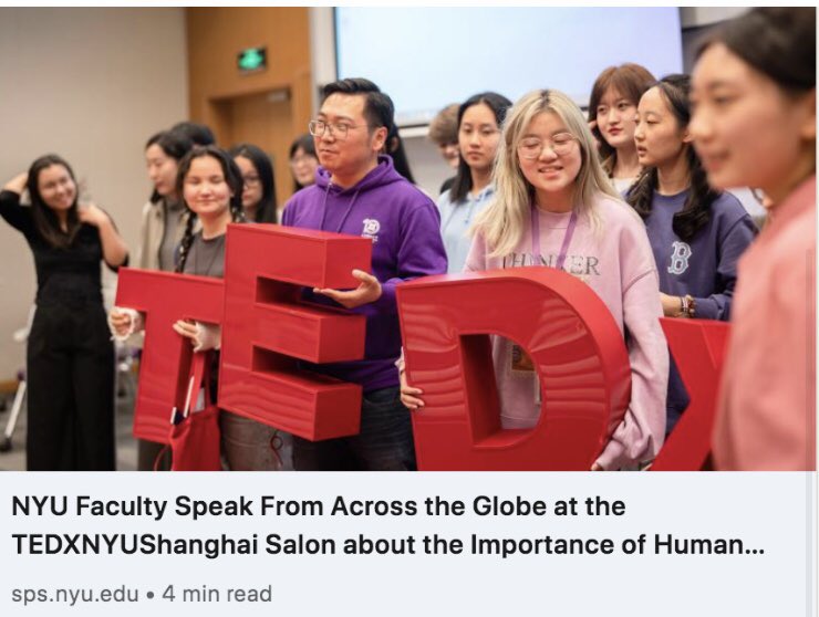 Connecting Globally (@globalcommnyc) on Twitter photo What’s the best way to frame your ideas in #2023? Catch the <a href="/TEDx/">TEDx</a> Talk w/ Profs. Raul Sanchez & Dan Bullock in the special TEDxNYUShanghai salon collaboration from #China to #NYC w/ NYU #Shanghai Profs. Emily Chang & Ian Zhang
lnkd.in/etHCRFyW
#nyu #WeAreSPs <a href="/NYUSPS/">NYU School of Professional Studies</a> What’s the best way to frame your ideas in #2023? Catch the <a href="/TEDx/">TEDx</a> Talk w/ Profs. Raul Sanchez & Dan Bullock in the special TEDxNYUShanghai salon collaboration from #China to #NYC w/ NYU #Shanghai Profs. Emily Chang & Ian Zhang
lnkd.in/etHCRFyW
#nyu #WeAreSPs <a href="/NYUSPS/">NYU School of Professional Studies</a>