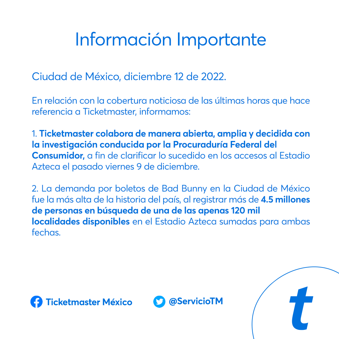 Ticketmaster México tweet media