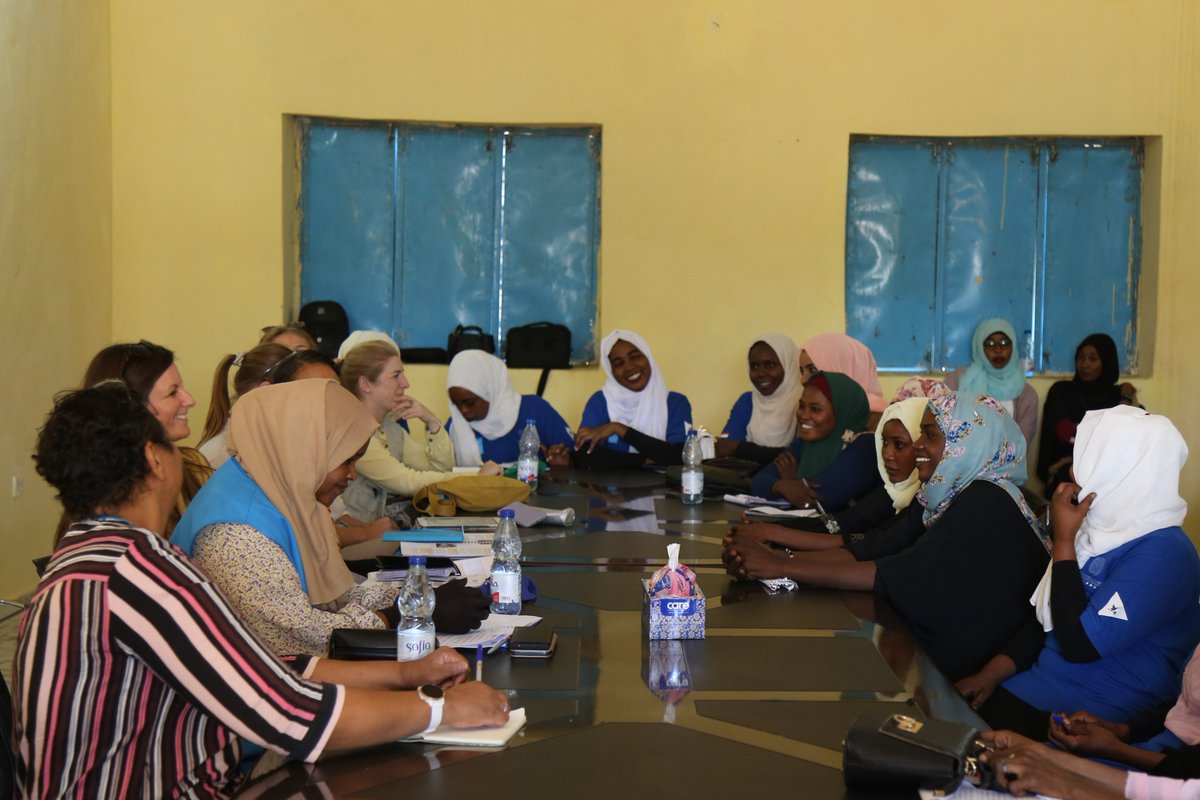 “I was marginalized before I was born.” 
Our donor partners met an inspiring group of young women engaged in Peacebuilding Fund's supported youth empowerment initiatives to discuss barriers and opportunities to young women's participation in peacebuilding in West Darfur, Sudan🇸🇩