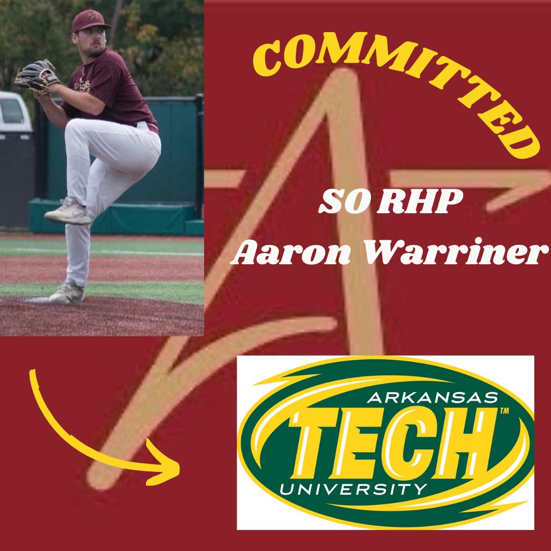 Congratulations to our 3rd dude off the board this fall <a href="/aaron_warriner/">Aaron Warriner</a>!! <a href="/ATUBaseball/">Arkansas Tech Baseball</a> is getting a stud! Aaron has developed into a pitcher that will play a critical role for us this year. We couldn’t be happier for him!