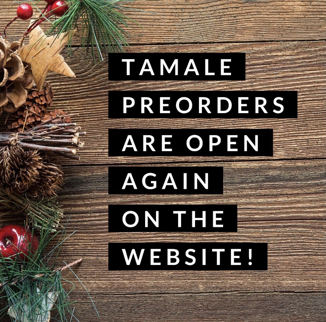 nickstamales's tweet photo. 🙌Tamale preorders are open again on the website.  We’ve added more dates before the holidays so you don’t miss out!  
https://t.co/Jq4Qe1HBq1
Happy Holidays! #nickstamales #buytamales #oklahoma https://t.co/yzoH9f3cg8