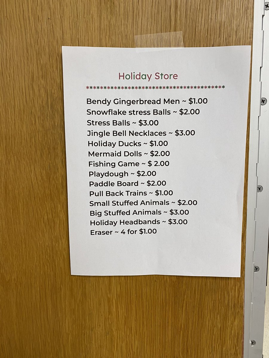 Holiday gift shop open this week - thank you student government! @WatsonBryan7 @taranovichj1 @tierneybethel