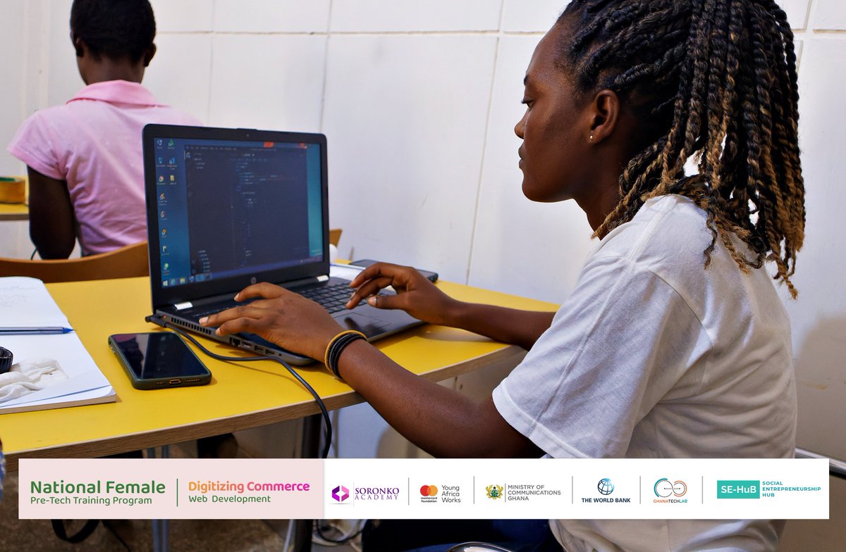 SEHUBGH1's tweet image. The National Female Pre-Tech Program has ended successfully. Here are some images from the past weeks. The ladies were introduced to web development. 
#GhanaTechLab 
#YoungAfricaWorks 
#PreTechSkills 
#GTLImpact 
#SoronkoImpact
#sehubgh1