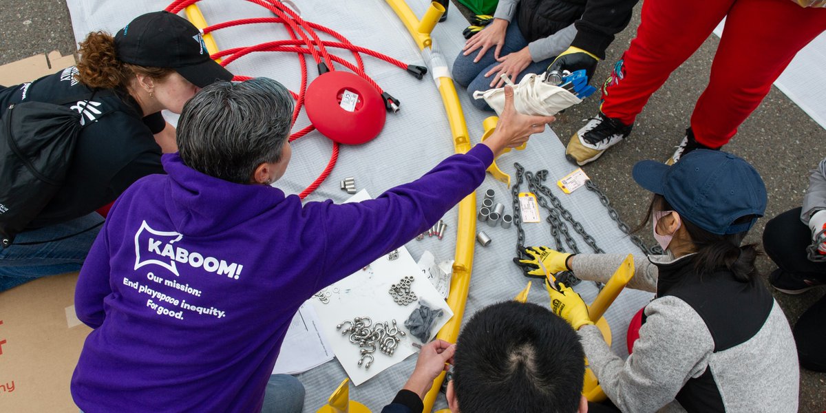 kaboom's tweet photo. Interested in joining us for a playground build in DC? We are actively looking for volunteers to join us this Friday, 12/16! Volunteers will assemble and install a new playground and adventure course in the Parkside community in NE DC. https://t.co/NeVK5qPhAt