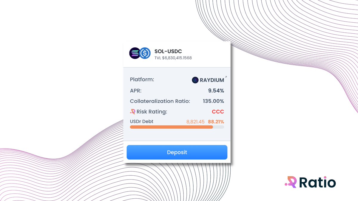 We are thrilled to announce the integration of our first non-stable LP [SOL-USDC], via @RaydiumProtocol. ⚡️⚡️⚡️

Now users can deposit SOL-USDC LP into our vault, and mint USDr. 🤑🤑🤑