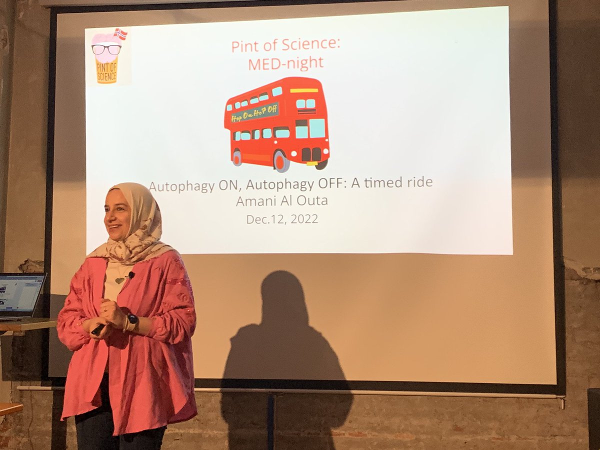 Fun Pint of Science MED-night where Amani @amy23_O beautifully explained why the timing must be right for when to turn autophagy off! @pintofscienceNO @CanCell_UiO