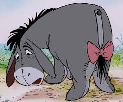 Did they think the pink bow would distract us from noticing Eeyore’s depression? I’m trying figure out if it symbolizes something deeper or the illustrator just thought the bow looked “cute”.