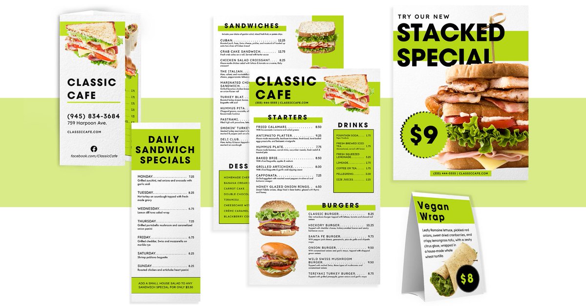 Need more than just a menu? We got you covered! Many of our templates include a set with a variety of other products to help you easily build your brand. 
musthavemenus.com/menu/browse.do

#musthavemenus #designs #graphicdesign #branding #restaurant #restaurantbranding #marketing