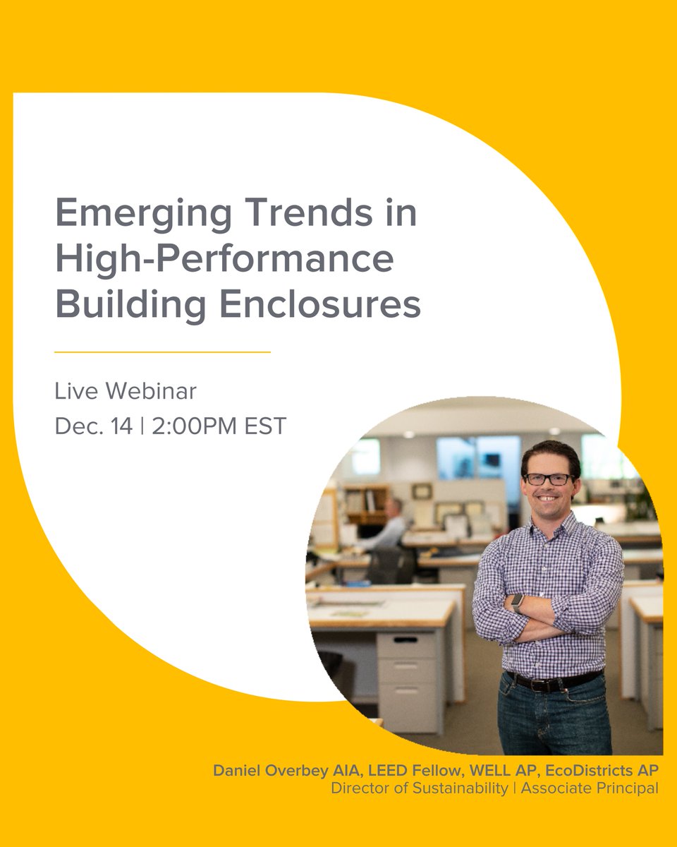 Join <a href="/danieloverbey/">Daniel Overbey</a>'s webinar this Wednesday to explore emerging trends in high-performance building enclosures, a foundational element of any project in pursuit of net-zero energy.

Register here: linktr.ee/browningdaydes…