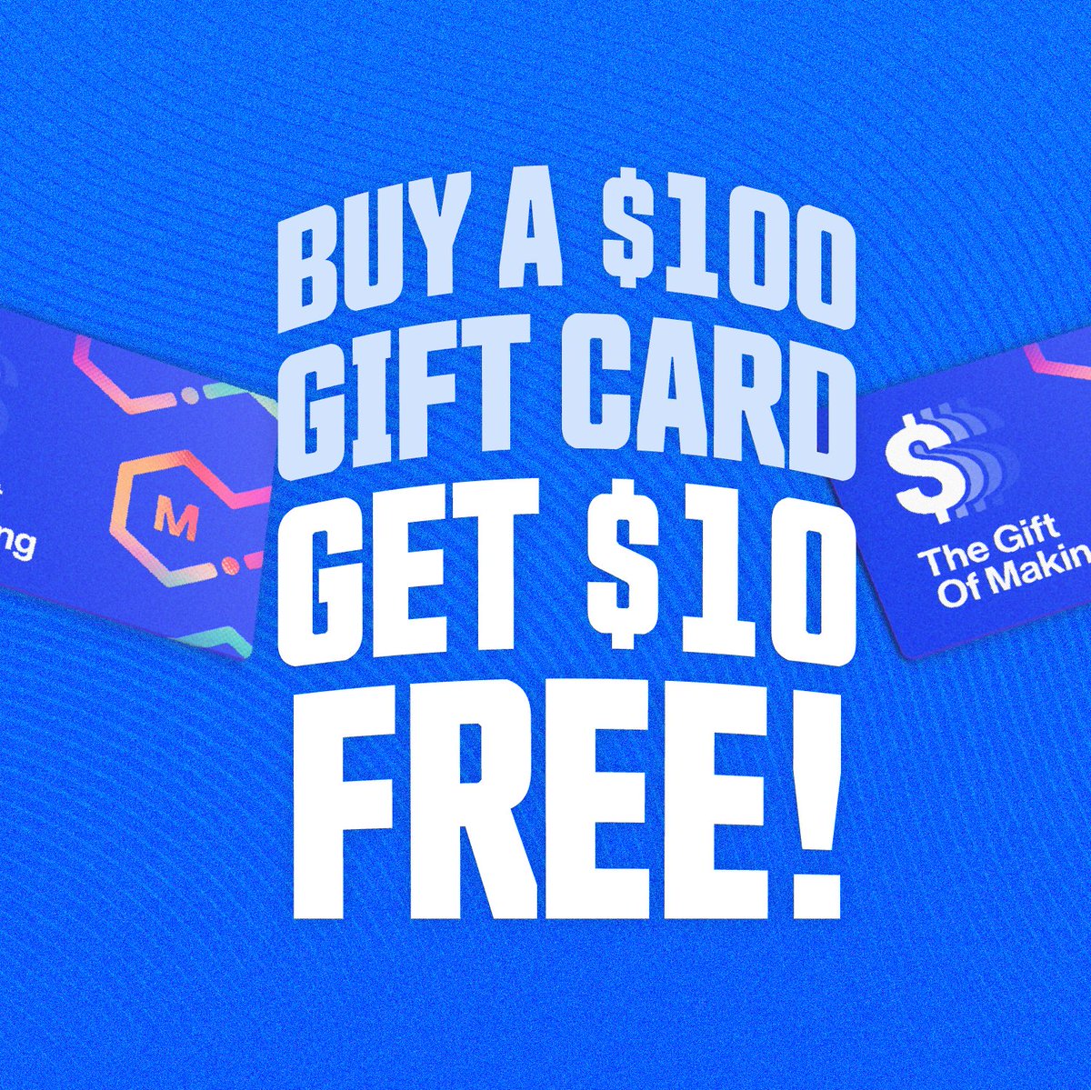Right now, you can purchase a $100 MatterHackers gift card and get $10 free! 

Find the deal here: 
matterhackers.com/store/l/matter…