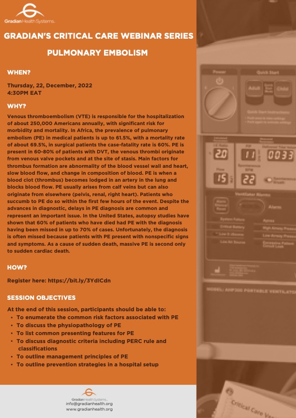 Join us for our final Critical Care webinar of 2022 on Thursday, December 22. Register here: bit.ly/3YdICdn
