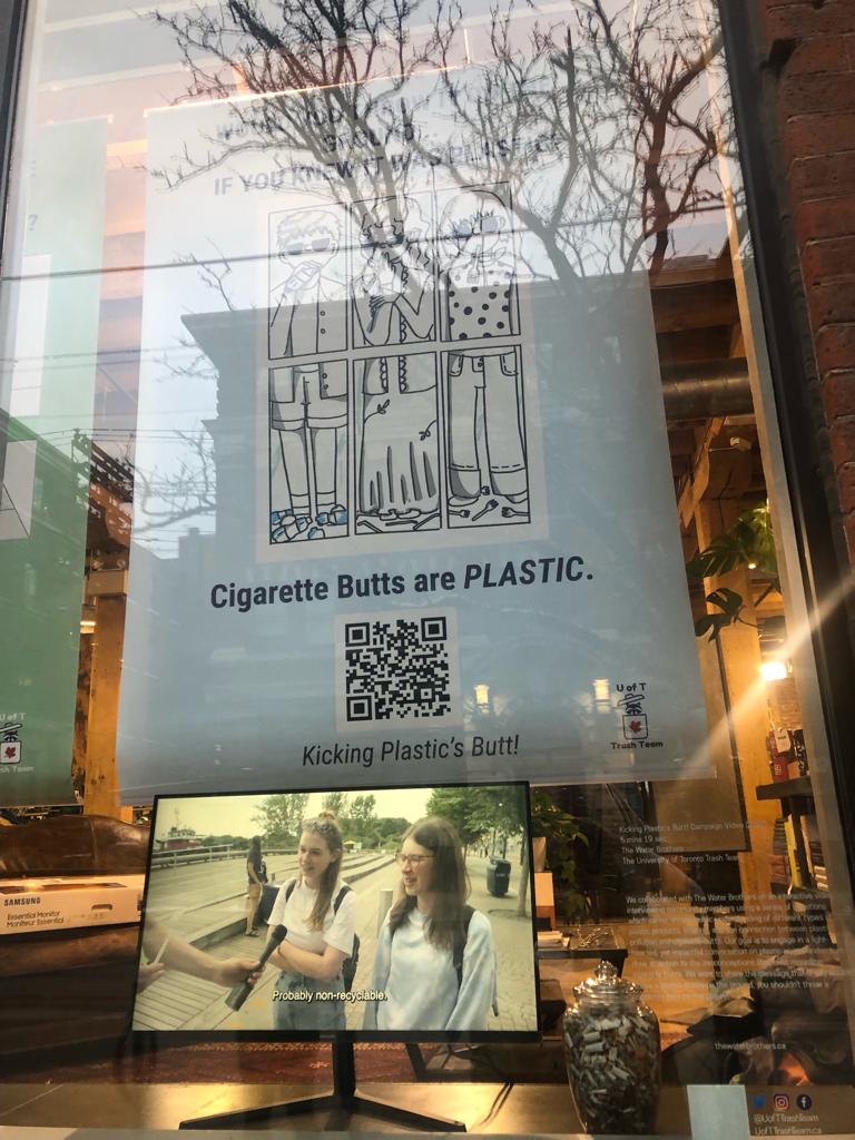 #SneakPeek. Ok everyone is so smart and figured it out! Yes, we're working on an art installation for #CigaretteButts at our local <a href="/patagonia/">Patagonia</a> on King St West! Drop by to learn more about this common source of #plasticpollution. #KickingPlasticsButt uofttrashteam.ca/cigarettebutts/