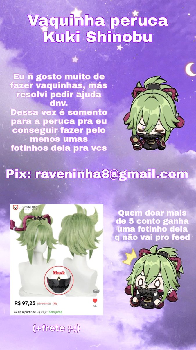 Isera_cosplay's tweet photo. Quem puder ajudar de qualquer forma agradeço 💕 tamo aceitando até centavos jsjsks https://t.co/YJhnTWmGN6