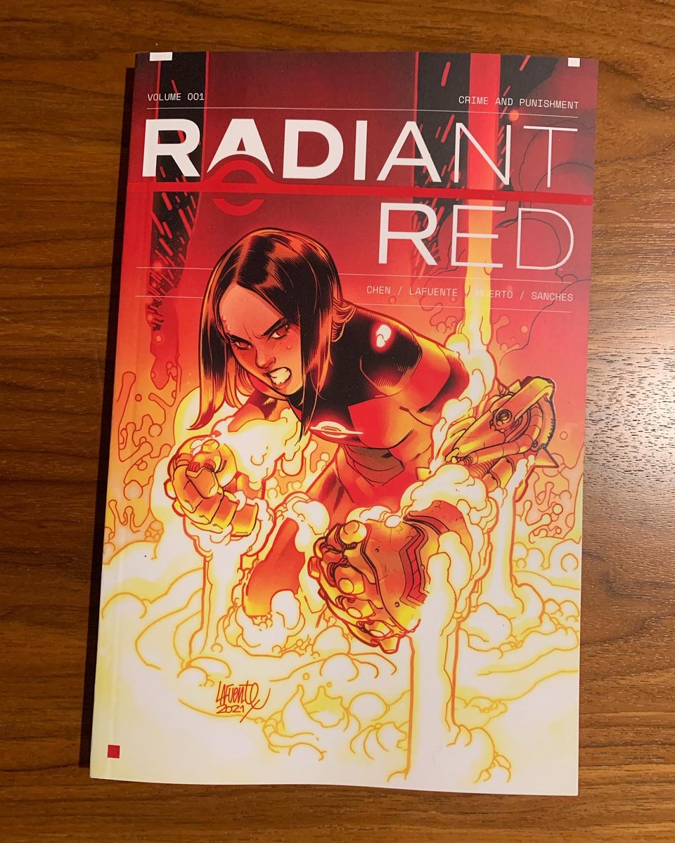 She’s finally arriving in her trade form tomorrow, 12/13! Get your copy of RADIANT RED VOL. 1 from all the good spots where books are sold and thanks for reading! 🥰