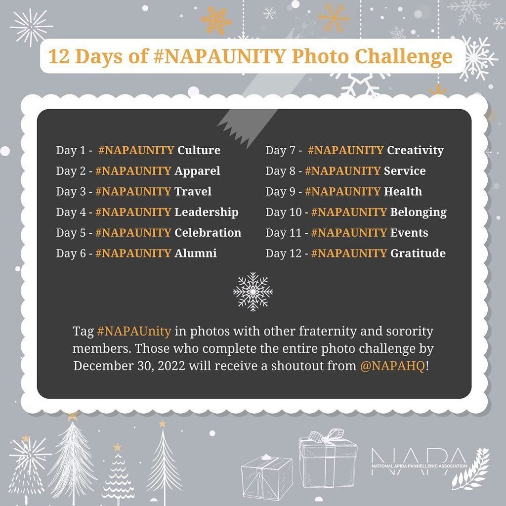 Today begins our annual 12 days of NAPA Unity Photo Challenge! See the themes each day on the graphic! Use the hashtag #napaunity and tag @napahq and we will shoutout. Starting tomorrow we will pick a handful of posts and make a recap post from each day … instagr.am/p/CmFTztJvyH7/