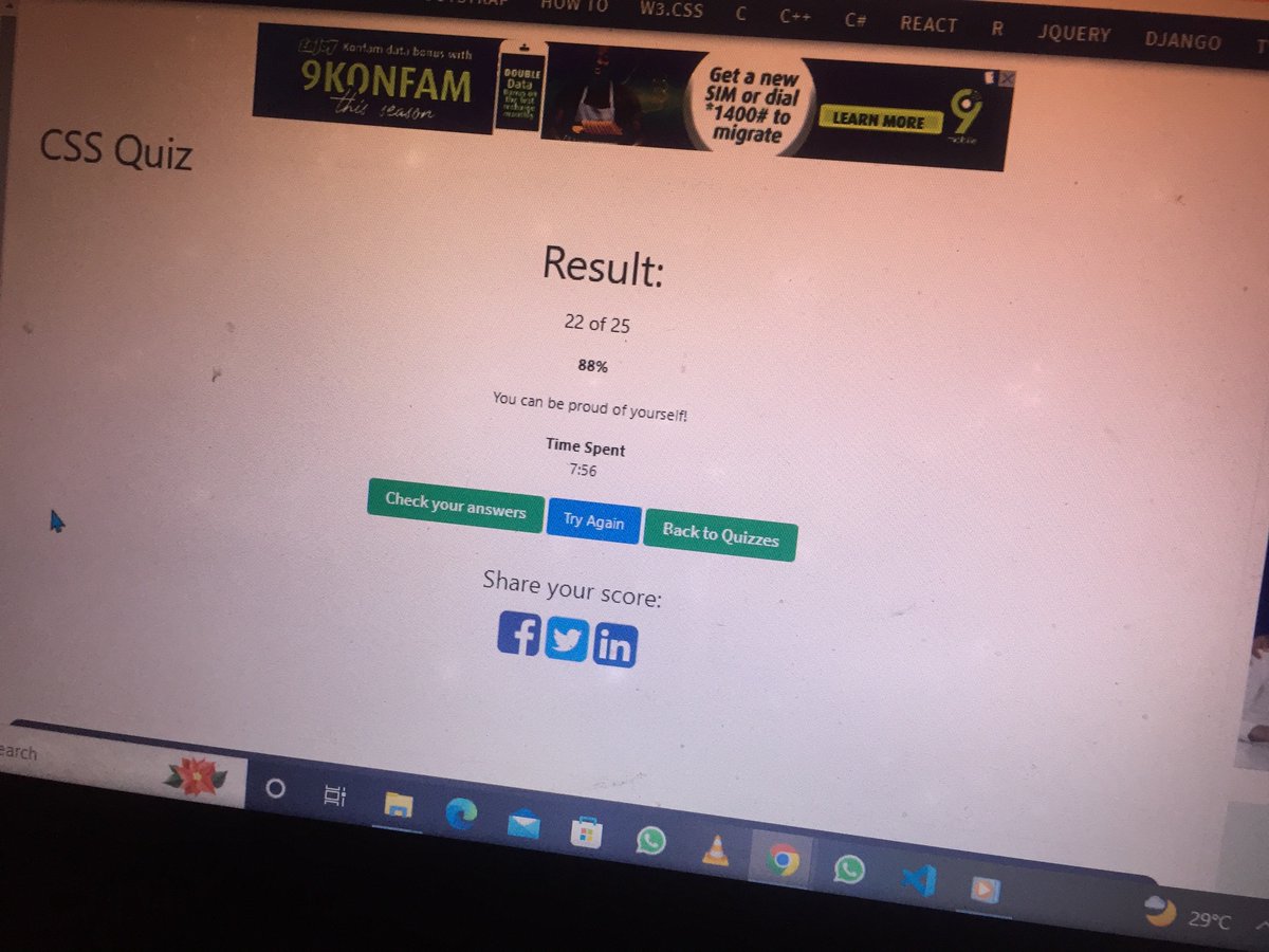Tech_geek001's tweet image. #30daysofcode
I’ve been online for some while, was on a course.
Day 9-10: completed css course on w3schools and started a project lately.
I’m proud of how far I’ve come.🥺
#frontend
#femaledev👩💻