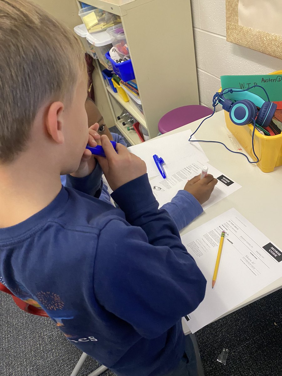 teacherkpratt's tweet image. #csedweek2022 … a little late since I was out sick last week. Morse code with kazoos @techcorpsus #techcorps #e4tech @E4Tech_Teacher @napls_ps