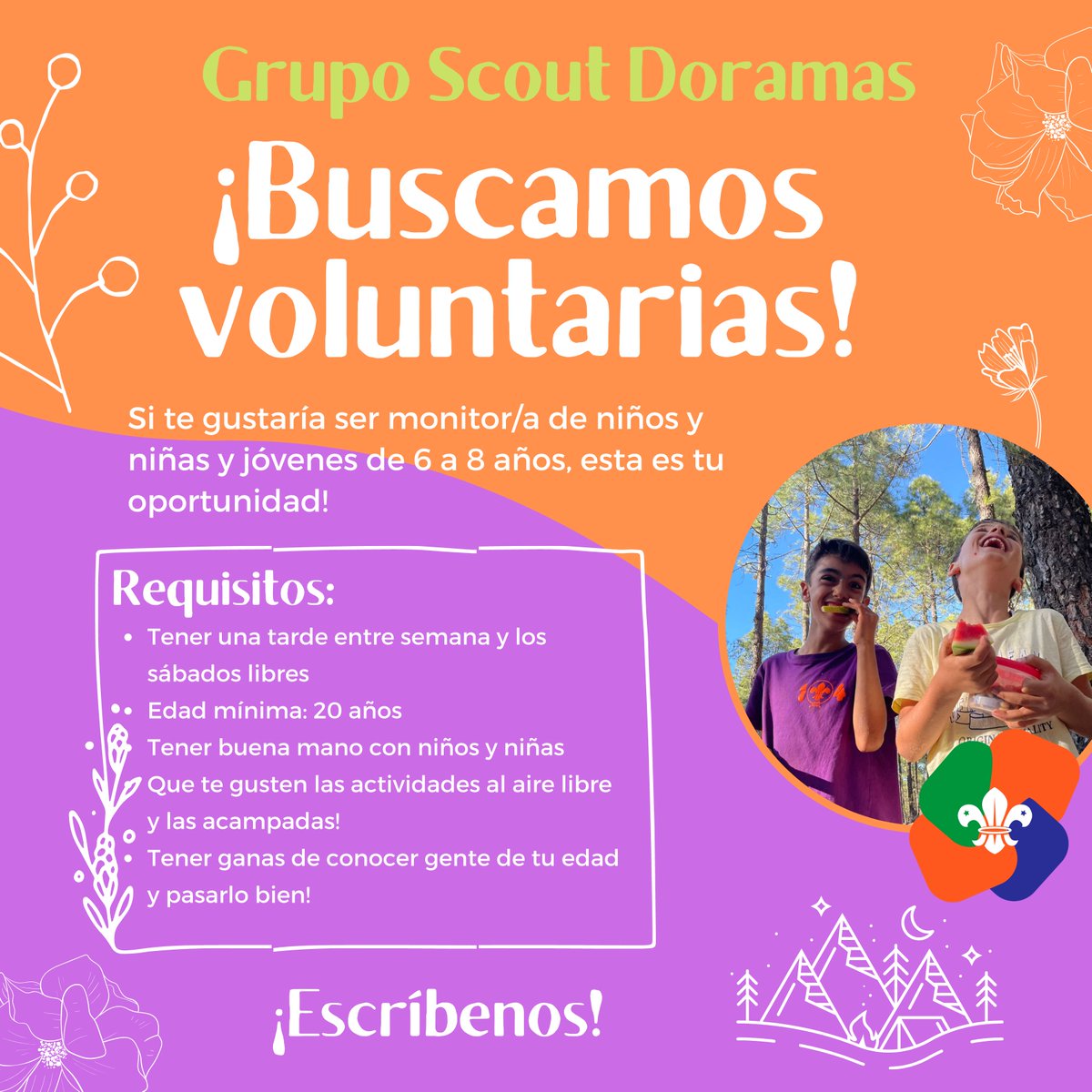 Si eres una persona creativa, activa y te gustaría crear un mundo mejor educando en valores mientras estás en contacto con la naturaleza... ¡Este es tu lugar! 

Escríbenos si tienes alguna pregunta, te estamos esperando!⚜️✨