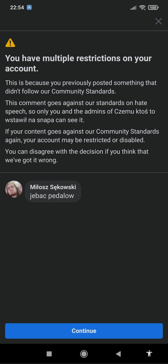 OszSekawa's tweet photo. jak zwykle ban za niewinnosc
#cancelfacebook https://t.co/VqjN2Bi8a6