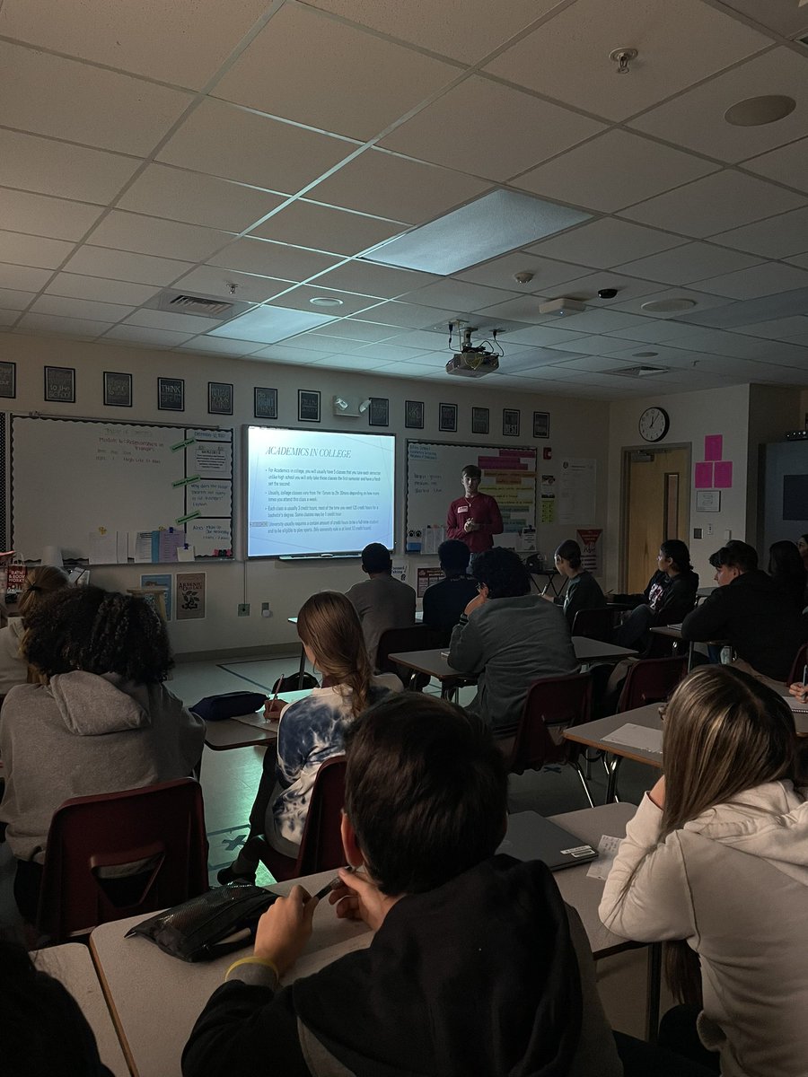 SCHS_LIA's tweet photo. Today we had the pleasure of hearing from our last year’s president, Tanner Allore. He shared with us his college experiences, offered us guidance, and highlighted various advantages of LIA. Tanner, thank you for coming in today. We enjoyed hearing from you. #lia #schs #college https://t.co/n5DF67q8bW