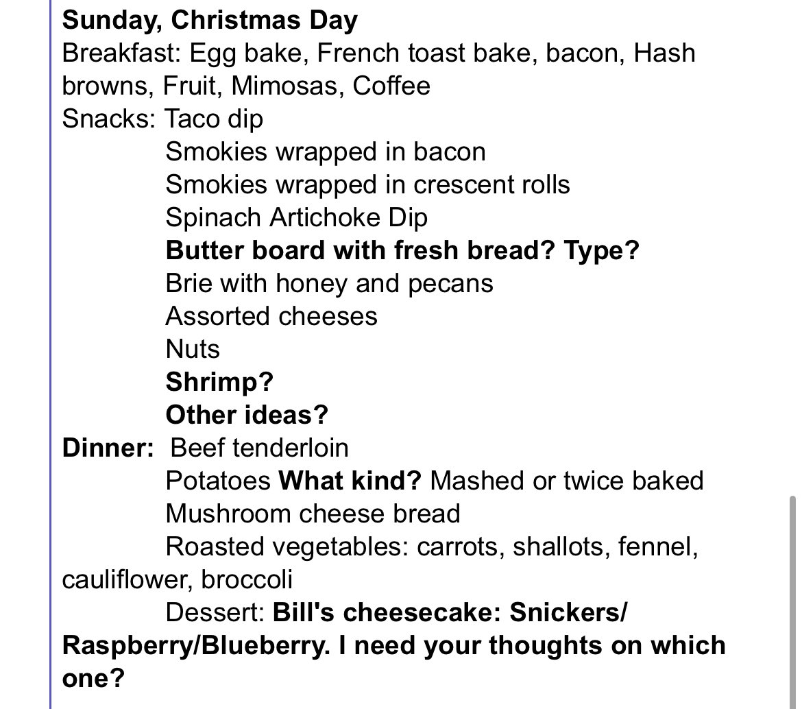 kmelkhat's tweet image. For those you asking, here is the rest of the absolutely unhinged Christmas Day menu (a day in which I always slip into a food coma and then my mom yells at me for falling asleep and “wasting Christmas”).