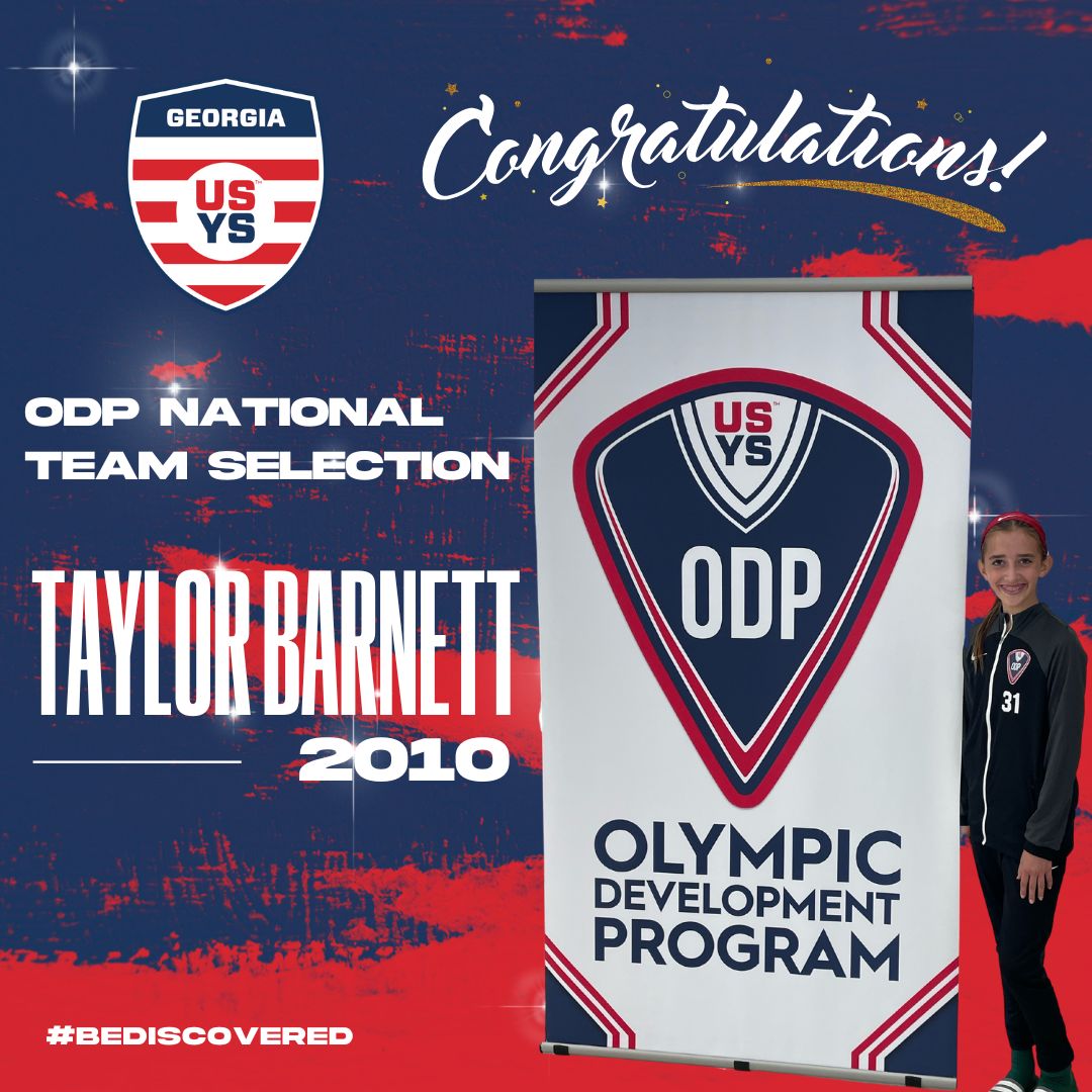 GeorgiaSoccer's tweet photo. 9️⃣ Georgia players have been selected to attend the @usysodp National Training Camp next month, including Taylor Barnett, #GAODP 2010 player.

"I love ODP because it’s an awesome opportunity to play with the top players in your state and see where you stack across the country.” https://t.co/3gRV7Nf66s