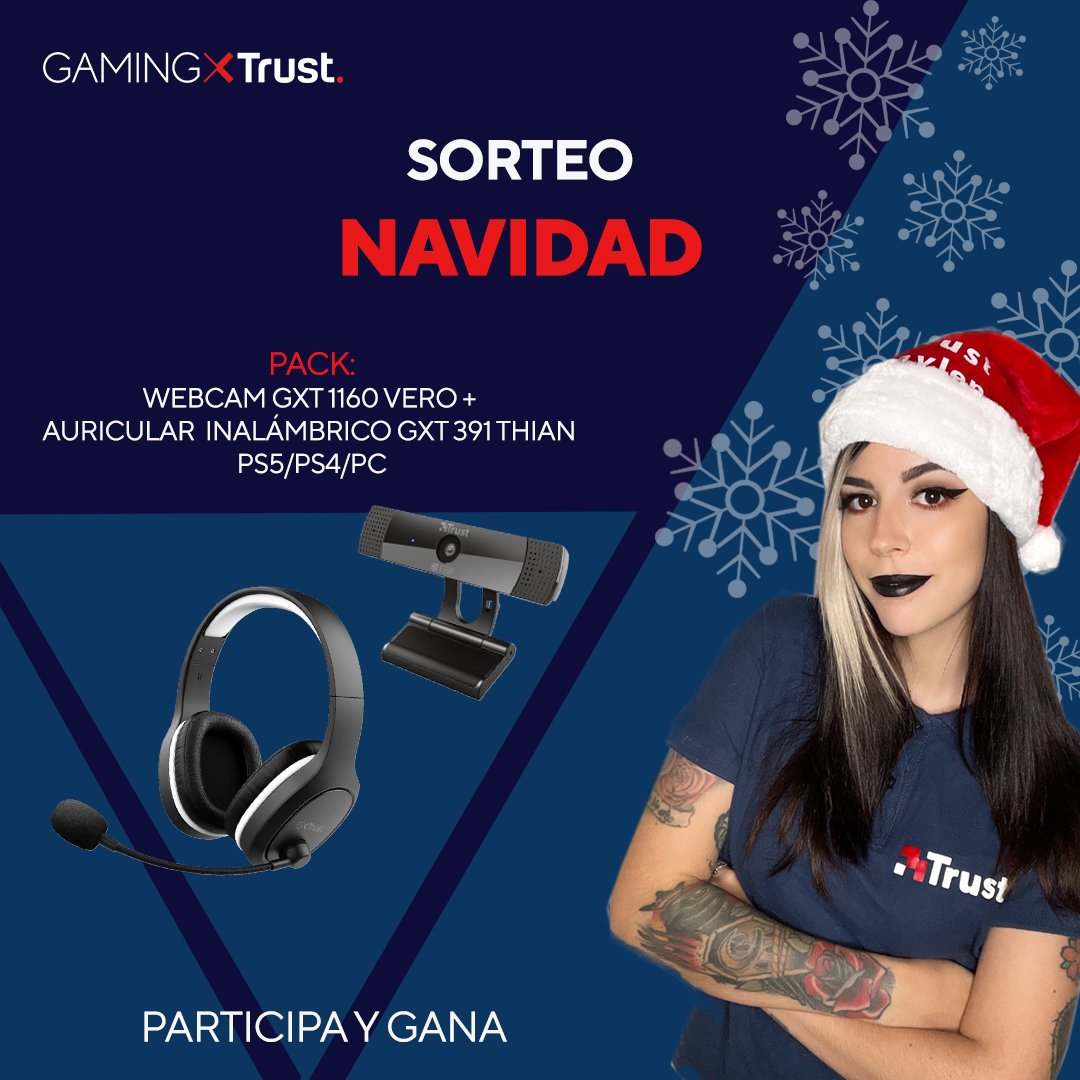🎁SORTEO NAVIDAD x <a href="/Trust_Spain/">GXTrust España</a> 

La Navidad no termina gracias a Trust Spain que nos traen:
🔹Webcam GXT 1160 VERO+
🔹Auricular Inalámbrico GXT THIAN

Para participar:
✨ Sigue a @trust_spain y <a href="/Maylenchan/">Maylen 🌠</a> 
🔁 RT
🫂 Etiqueta a 2 amigos

📅Ganadxr el 07/01

MUCHA SUERTE🍀