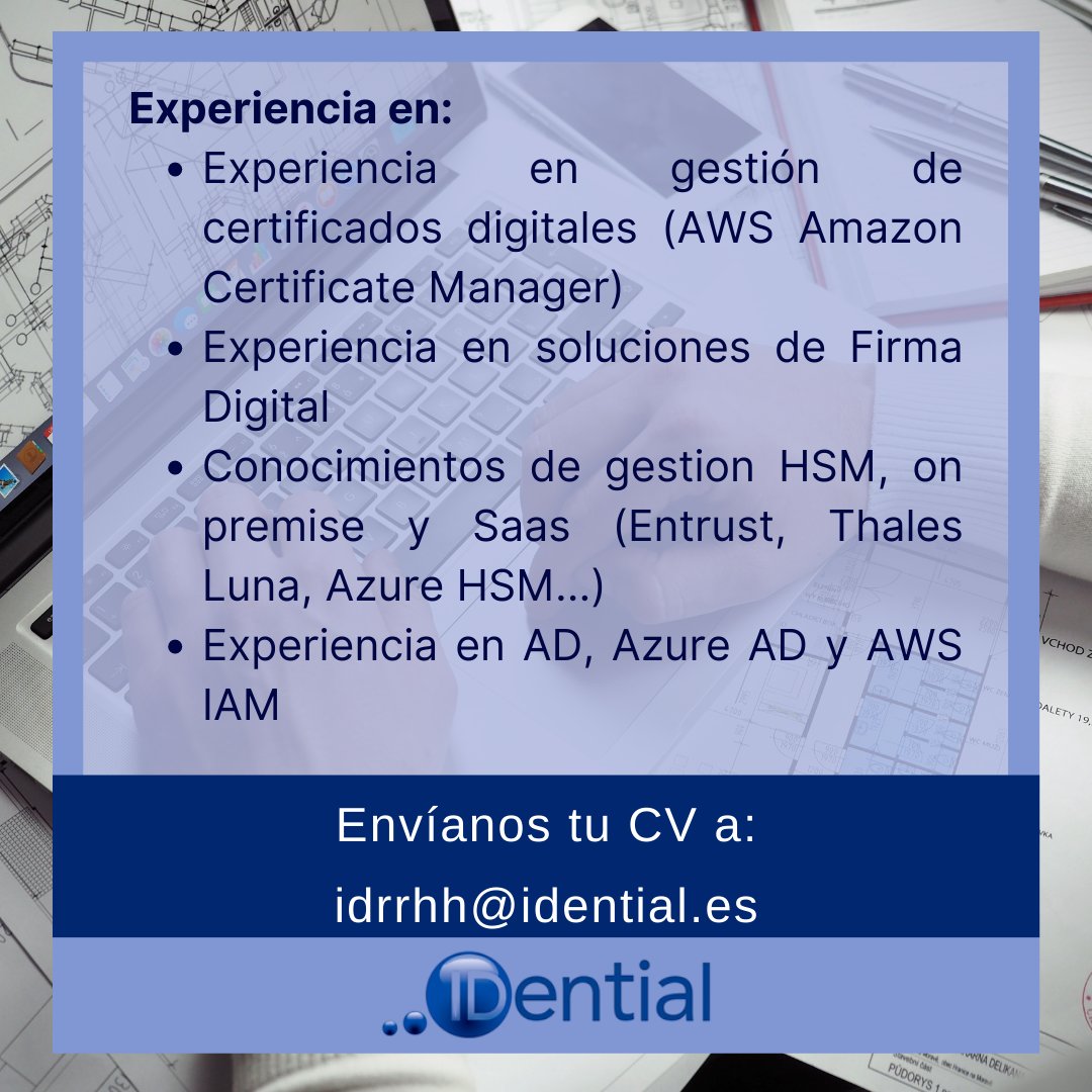 IDential_Global's tweet image. 💼 {#IDentialGlobal}

🔎 Necesitamos incorporar un experto en infraestructura de PKI para instalar una nueva infraestructura en una gran empresa. Esta infraestructura estará integrada en Firma Digital, TrustedX y Docusign.

🔗 empleo.idential.es/jobs/ts-pki-ma…

#pki #docusing #trustedx