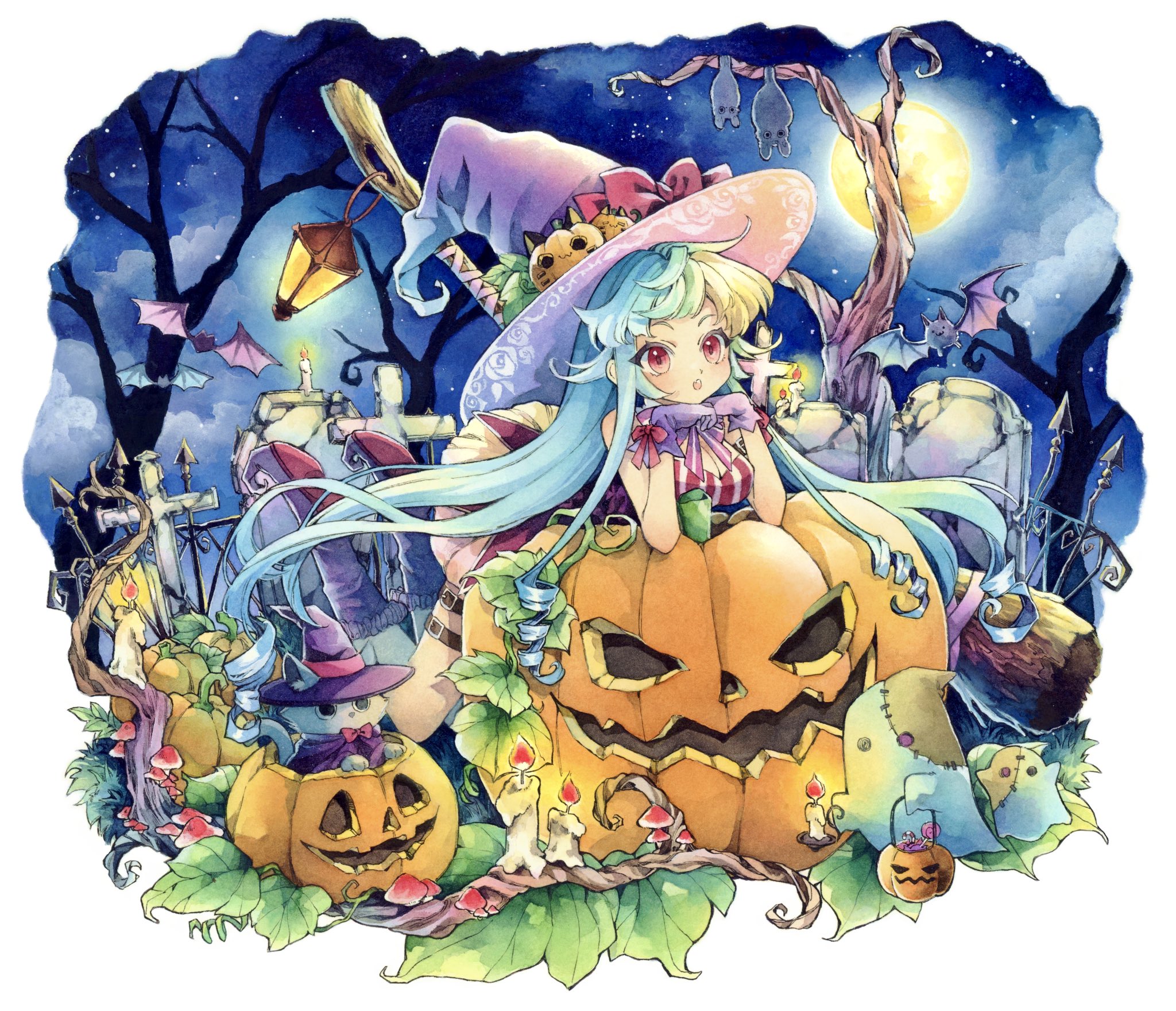 月兎-Tsukito-︎︎さま専用（原画）青い月の秘密【SM／水彩／#2624】 りいちゅ🪽画集発売中✨ on X: 