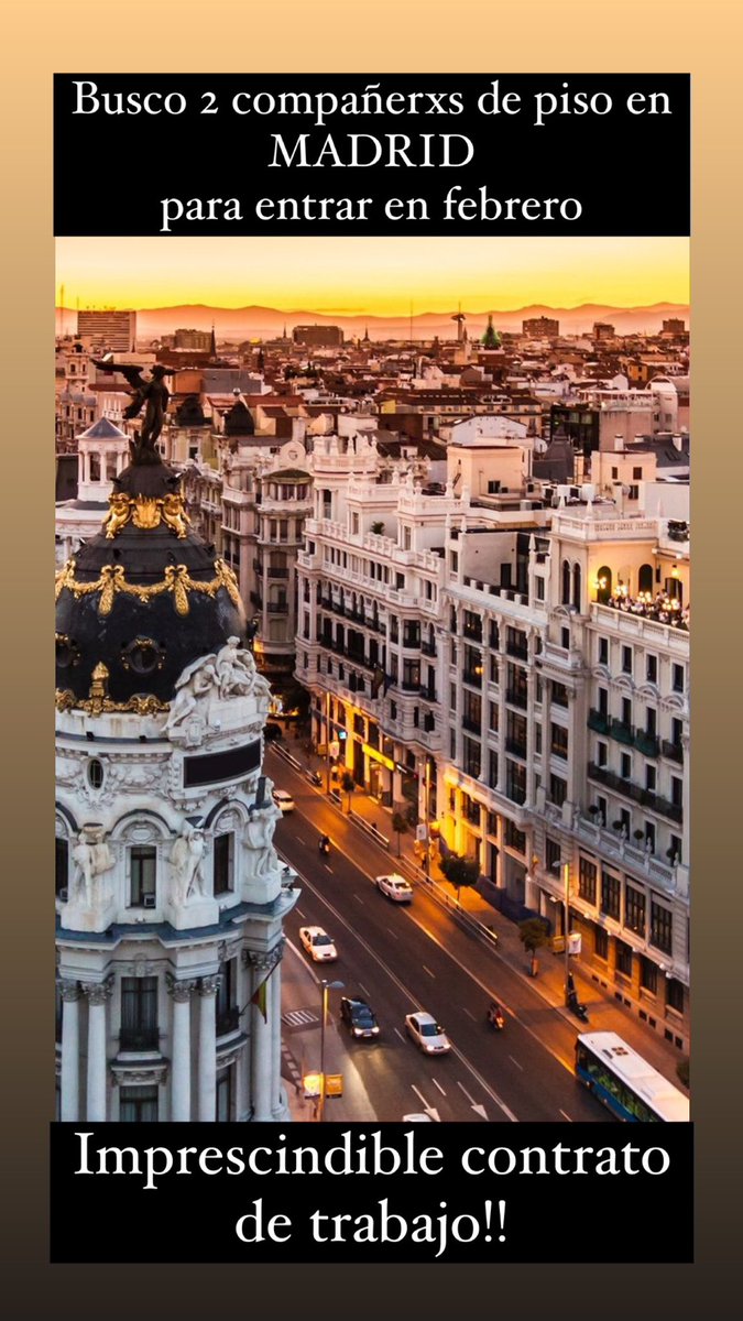 Clemen_Cortes's tweet photo. Una ayuda me vendría muy bien!! Busco 2 compañerxs de piso para entrar en febrero en Madrid!! https://t.co/h4iqLnWBKI