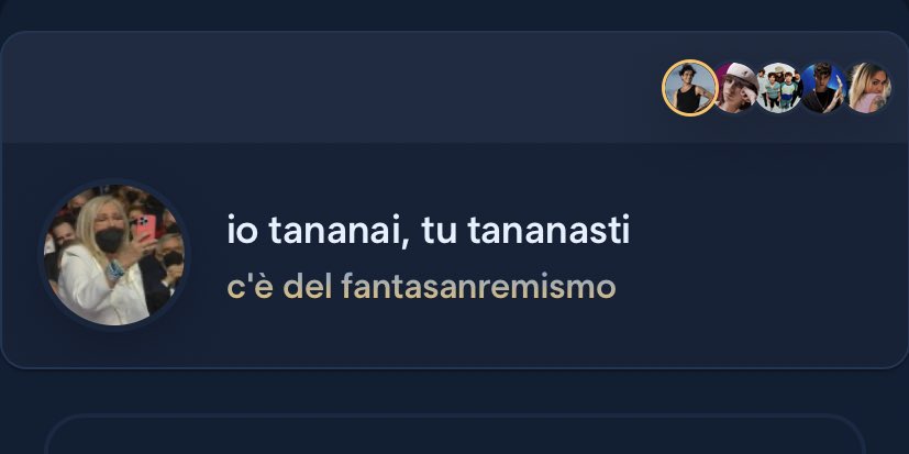 backvtoyou's tweet photo. per me ho già vinto solo per i nomi 

@FantaSanremo #fantasanremo https://t.co/PgfvHkgxox