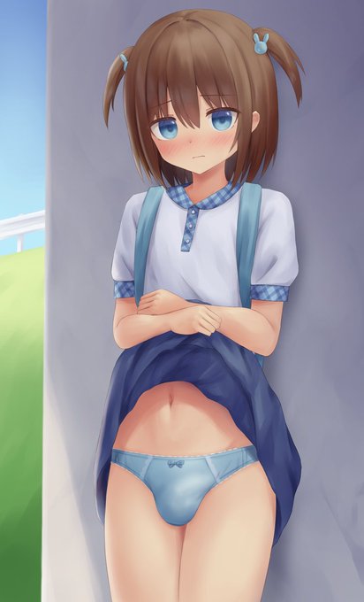 スカートたくしあげ男の娘 