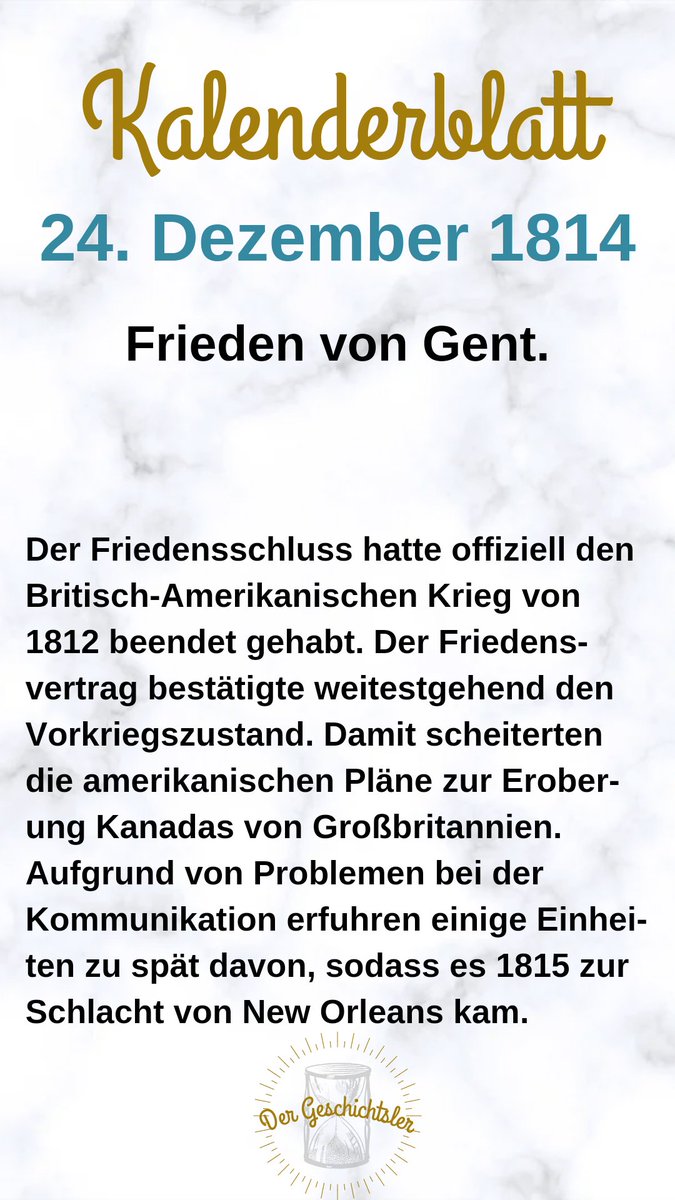 Vor 208 Jahren wurde der #Frieden von #Gent geschlossen.
#heutevor #onthisday
#spaßmitgeschichte
