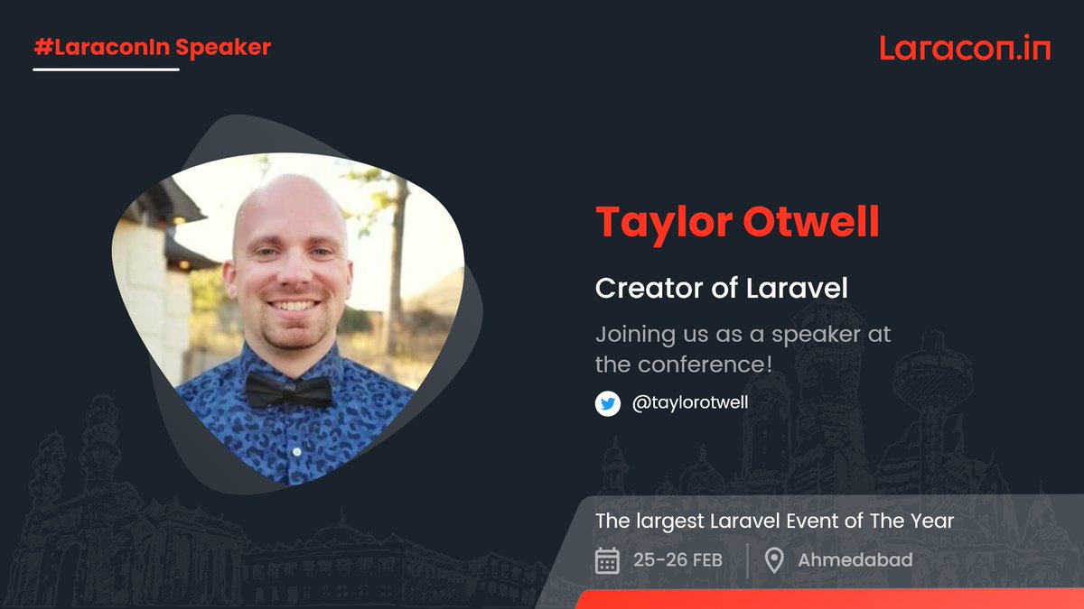 LaraconIN's tweet image. 📢 Artisan, We are thrilled to announce that the one and only Taylor Otwell will be joining us as a speaker at the LaraconIN! 🎉

Get ready for an incredible experience learning from the creator of Laravel himself. See you there!

#LaravelIn2023 @taylorotwell #Laravel