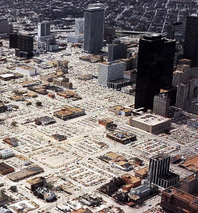 If you think Downtown Houston has a lot of parking, wait till you see 1970s Downtown Houston.