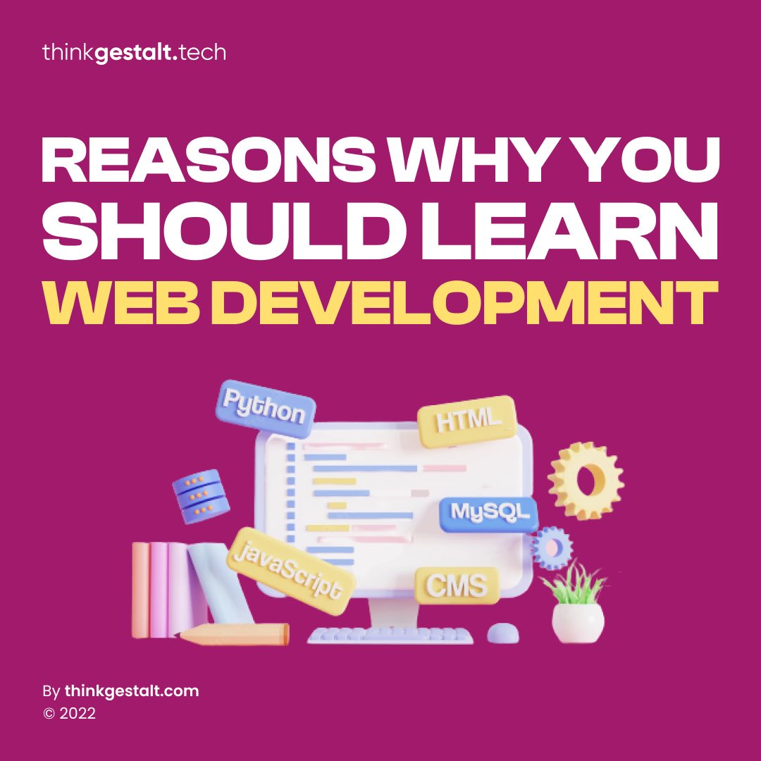 thinkgestalt's tweet image. Thinking about learning web development? Here are a few reasons why it&apos;s a great career choice 
#Webdevelopment #Learnwebdevelopment #Careeropportunities #Technologycareers #Coding #Thinkgestalt