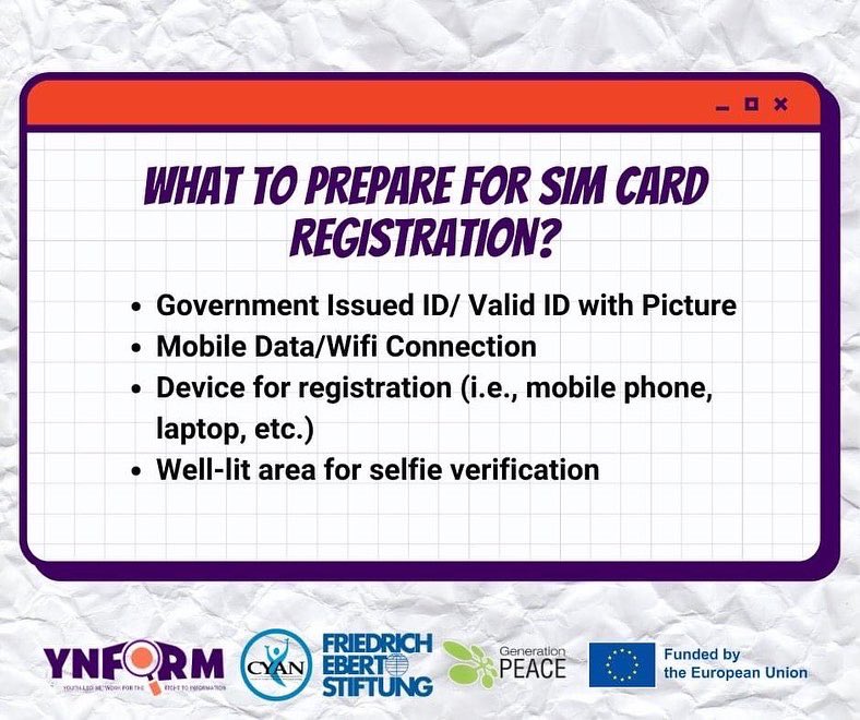 ynformph's tweet photo. ... (2/2) the SIM Registration Act (SRA) before proceeding to the registration proper.
Be in the know, be #YNFORMed! ππ» https://t.co/5E5TxX7G72