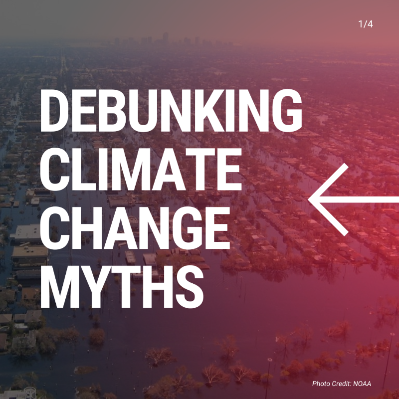 UNFCCC's tweet photo. ❌ Myth: E̶x̶t̶r̶e̶m̶e̶ ̶w̶e̶a̶t̶h̶e̶r̶ ̶i̶s̶n̶’̶t̶ ̶i̶n̶f̶l̶u̶e̶n̶c̶e̶d̶ ̶b̶y̶ ̶c̶l̶i̶m̶a̶t̶e̶ ̶c̶h̶a̶n̶g̶e̶

✅Fact: There is no doubt that rising emissions have increased the frequency &amp; intensity of extreme weather events.