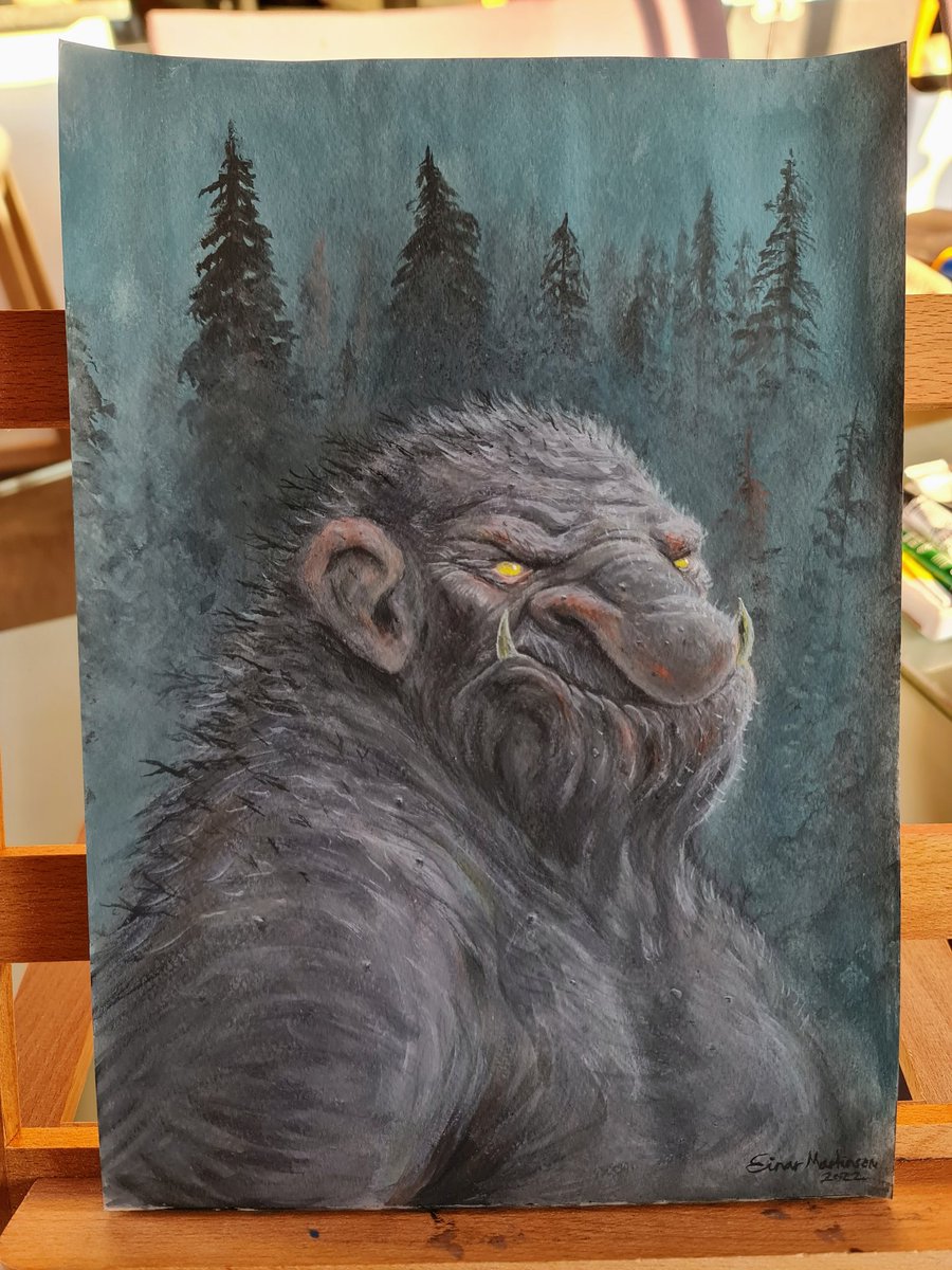 einar_art's tweet photo. Just did a traditional painting of a Troll. It's been years since I painted on a canvas.. need to do it more often because it's so rewarding 😊
.
#HumanArtist #traditionalart #troll #painting #illustration #conceptart #noAI https://t.co/SNKMkQAzn2