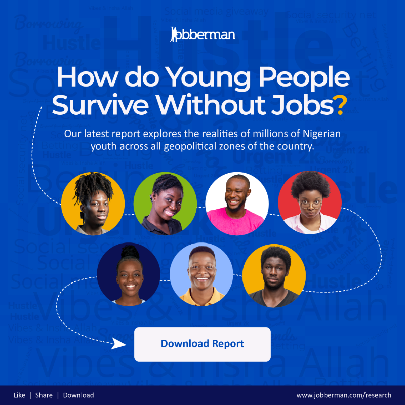 Jobbermandotcom's tweet photo. From dependence on family, to 'Urgent 2k' and sports betting. Learn how young people in Nigeria are surviving without jobs in our latest report.