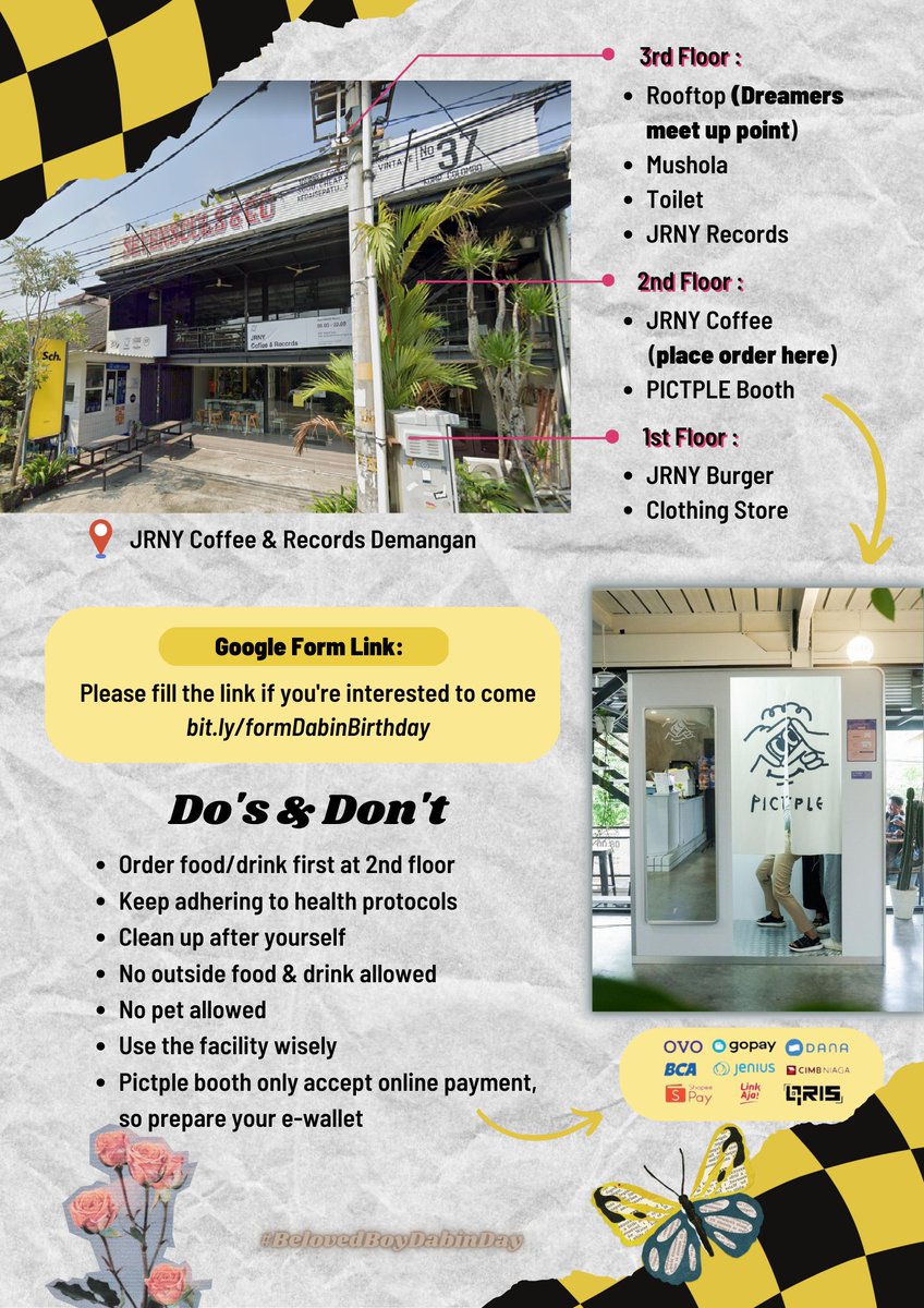 resmania99's tweet photo. (Help rt)
📣 EVENT UPDATE

Halo dreamers, krn byknya peminat jd titik point meet up ada di lt 3 ya, trus nanti ketemu diriku/ kak @finacranatedart utk ambil freebiesnya, jg yg minat hadir bisa isi form dulu hehe ^^
🔗  https://t.co/g0EJ2nY6iC

SEE YOU THERE!!!
#BelovedBoyDabinDay https://t.co/8vs87qR2pA