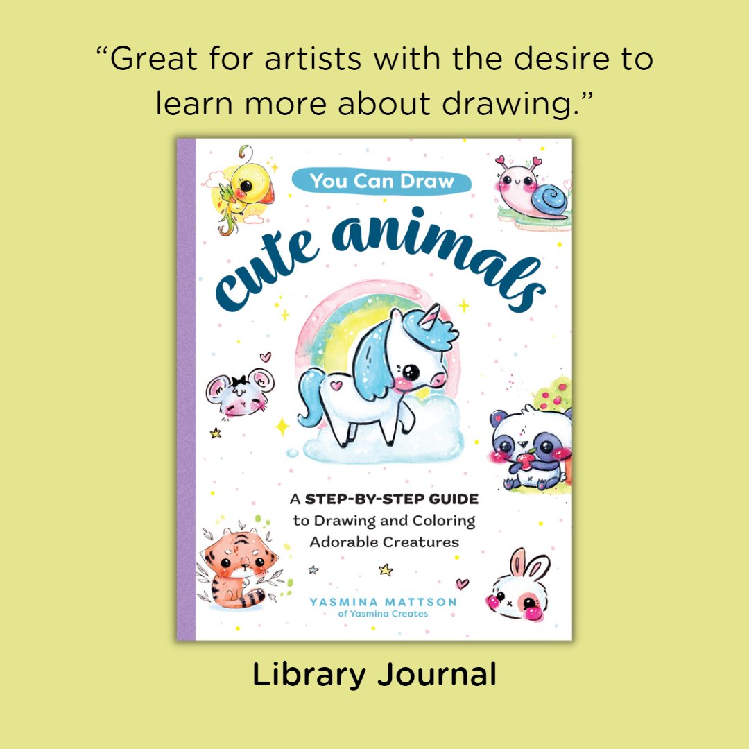 Thank you, <a href="/LibraryJournal/">Library Journal</a>!

“Contains in-depth descriptions and #illustrations. Great for artists with the desire to learn more about #drawing.”

You Can Draw Cute Animals publishes January 10 and is available for preorder now!
amazon.com/exec/obidos/AS…