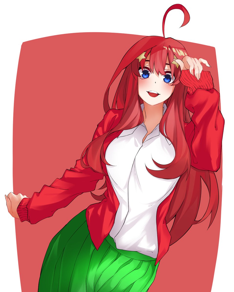 蘭丸さんがTwitterに投稿した中野五月(五等分の花嫁)のイラスト。