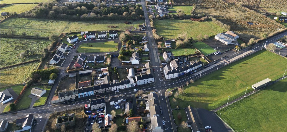 Some beautiful aerial shots taken of our little village on Stephan’s day. Aerial shots often remind us of what a wonderfully beautiful rugged terrain we have that we don’t always appreciate from the ground ❤️#RuralEmpowerment #community #rosgaa <a href="/gaelspro/">Western Gaels GAA</a>