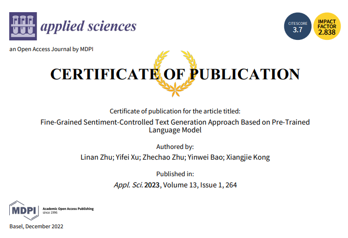 📢 1st paper published in Special Issue "AI Empowered Sentiment Analysis" (Still open for submission)
🔗 lnkd.in/gSJAvuyx

🔗 lnkd.in/gRKkXXxw
👨‍🔬 by xiangjie Kong et al.
🏫 <a href="/HelloZJUT/">Zhejiang University of Technology</a>

#Sentiment #Text #Generation #PreTrained #Language