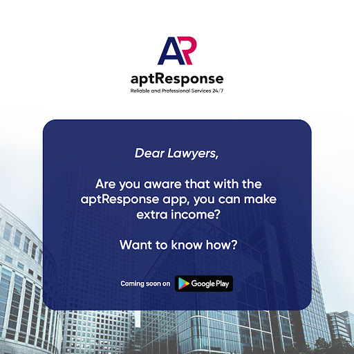 apt_response's tweet photo. With aptResponse, earning as a lawyer from your mobile phone has become easier.
#aptresponse #quicklegalhelp #legalservices #legaladvice #law https://t.co/F03MapC530